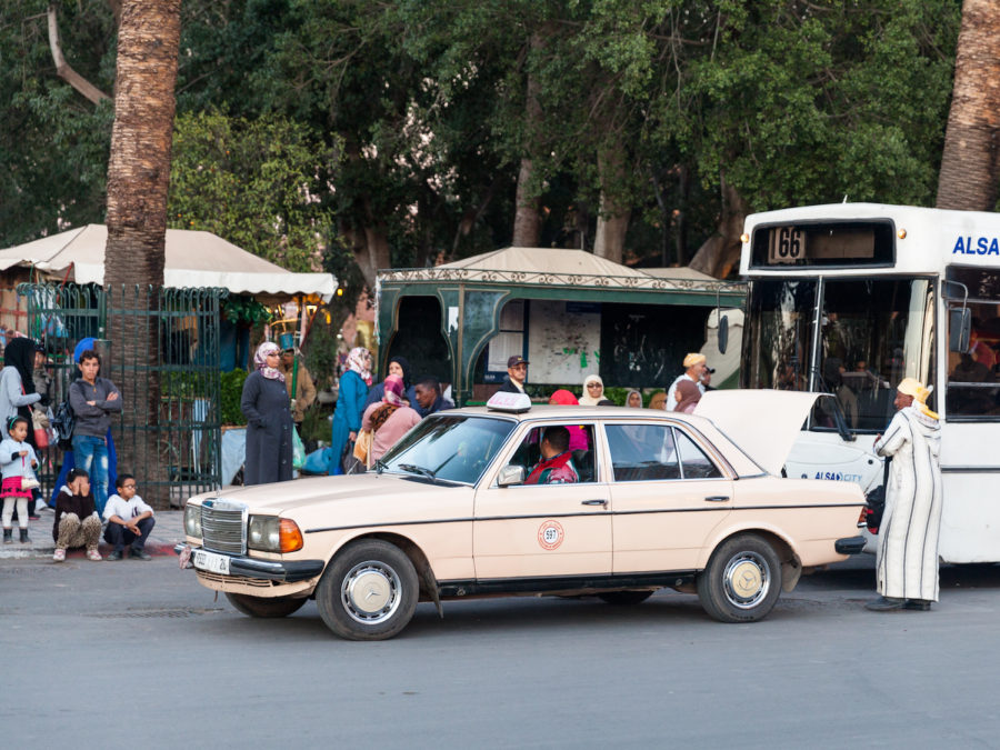 A taxi near Jemaa el-Fna square