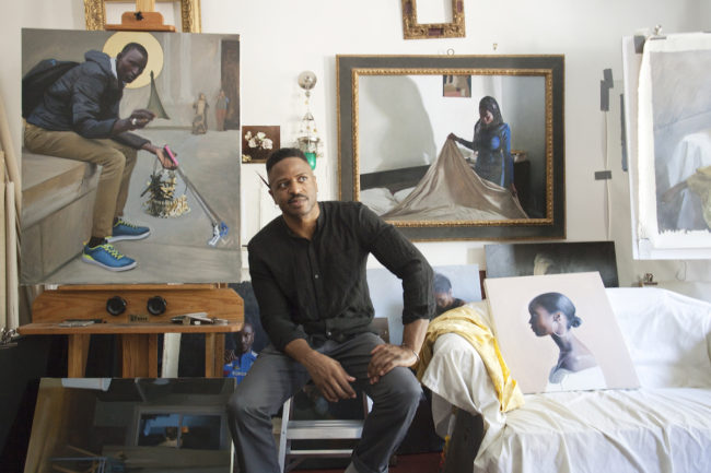 L'artiste Jas Knight dans son studio de Williamsburg
